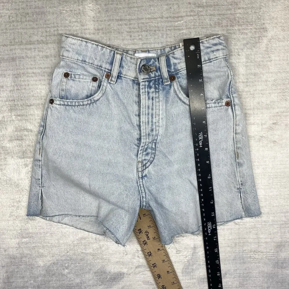Zara Jean Shorts Womens 00 NEW High Rise Lightwash Casual Beachy Summer Denim